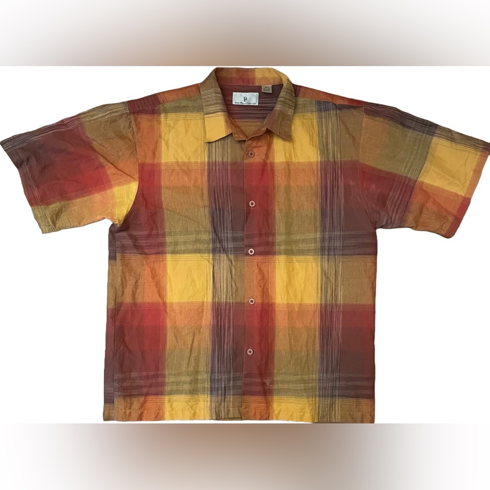PIERRE GARCIA Collection Red and Yellow Casual Button Down Shirt XXL